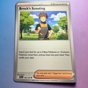 brock’s scouting - 146/159 (uncommon) — pokemon: journey together